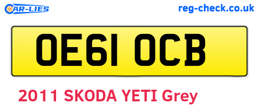 OE61OCB are the vehicle registration plates.