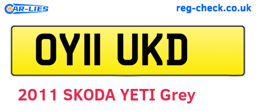 OY11UKD are the vehicle registration plates.