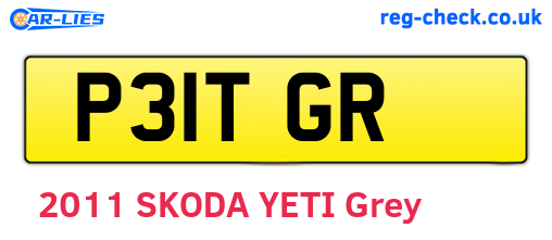 P31TGR are the vehicle registration plates.