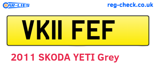 VK11FEF are the vehicle registration plates.