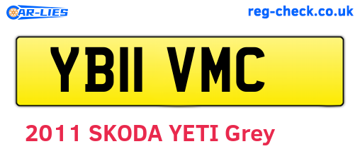YB11VMC are the vehicle registration plates.