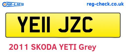 YE11JZC are the vehicle registration plates.