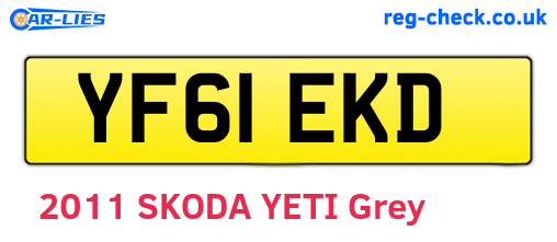 YF61EKD are the vehicle registration plates.