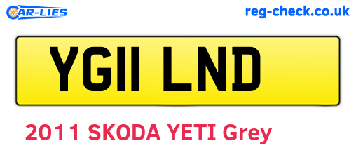 YG11LND are the vehicle registration plates.