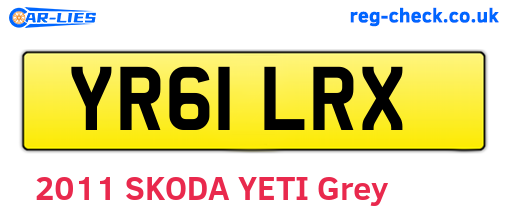 YR61LRX are the vehicle registration plates.