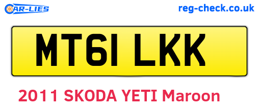 MT61LKK are the vehicle registration plates.