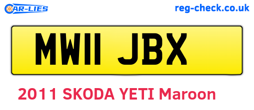 MW11JBX are the vehicle registration plates.