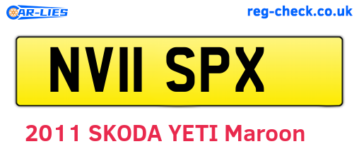 NV11SPX are the vehicle registration plates.