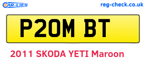 P20MBT are the vehicle registration plates.