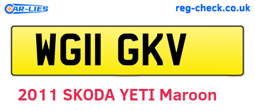 WG11GKV are the vehicle registration plates.
