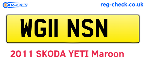 WG11NSN are the vehicle registration plates.