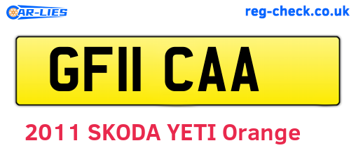 GF11CAA are the vehicle registration plates.