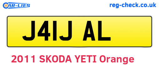 J41JAL are the vehicle registration plates.