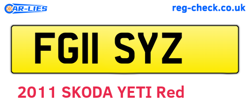 FG11SYZ are the vehicle registration plates.