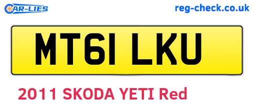 MT61LKU are the vehicle registration plates.