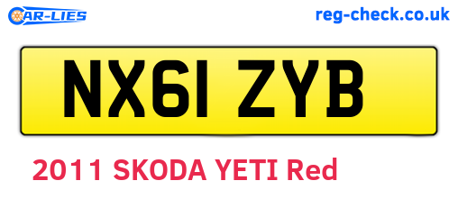 NX61ZYB are the vehicle registration plates.