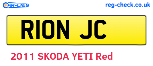 R10NJC are the vehicle registration plates.