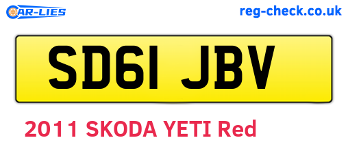 SD61JBV are the vehicle registration plates.