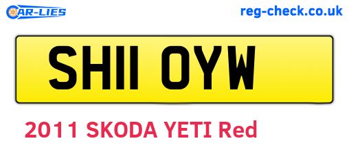 SH11OYW are the vehicle registration plates.