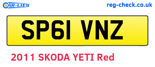 SP61VNZ are the vehicle registration plates.