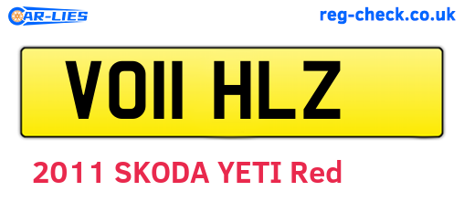 VO11HLZ are the vehicle registration plates.