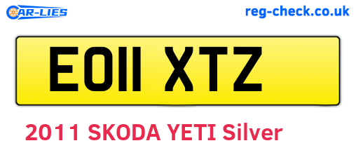 EO11XTZ are the vehicle registration plates.