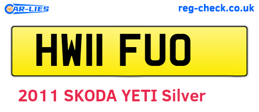 HW11FUO are the vehicle registration plates.