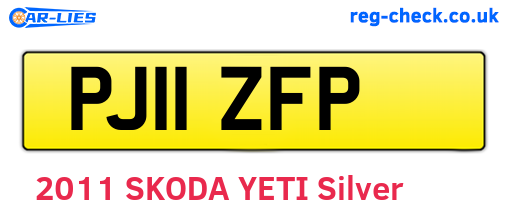 PJ11ZFP are the vehicle registration plates.