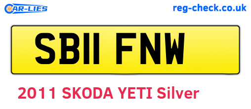 SB11FNW are the vehicle registration plates.