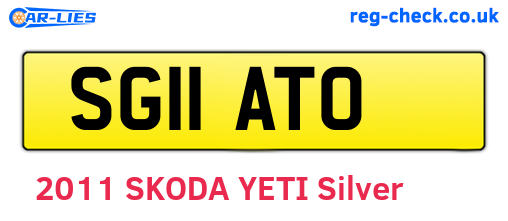 SG11ATO are the vehicle registration plates.