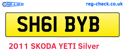 SH61BYB are the vehicle registration plates.