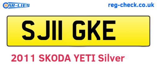 SJ11GKE are the vehicle registration plates.