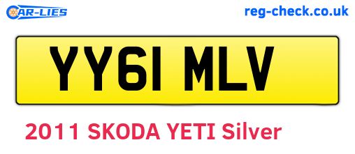 YY61MLV are the vehicle registration plates.