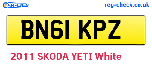 BN61KPZ are the vehicle registration plates.