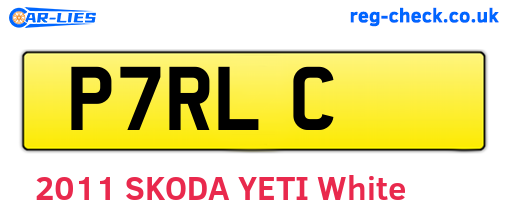 P7RLC are the vehicle registration plates.