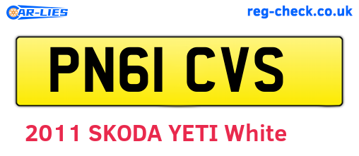 PN61CVS are the vehicle registration plates.