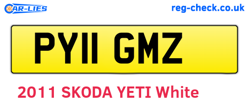 PY11GMZ are the vehicle registration plates.