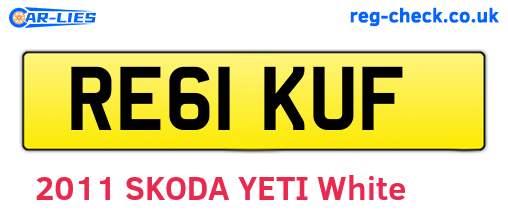 RE61KUF are the vehicle registration plates.