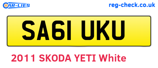 SA61UKU are the vehicle registration plates.