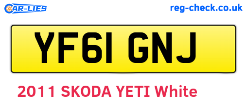 YF61GNJ are the vehicle registration plates.
