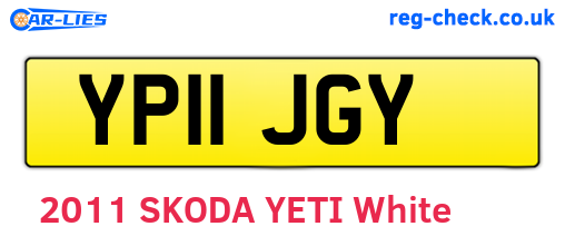 YP11JGY are the vehicle registration plates.