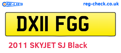 DX11FGG are the vehicle registration plates.