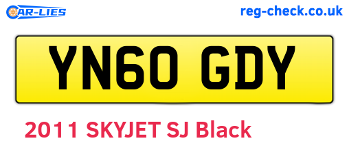 YN60GDY are the vehicle registration plates.