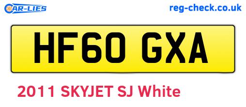 HF60GXA are the vehicle registration plates.