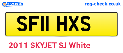 SF11HXS are the vehicle registration plates.