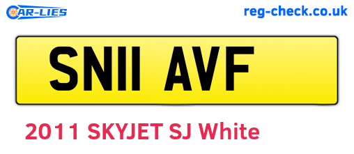 SN11AVF are the vehicle registration plates.