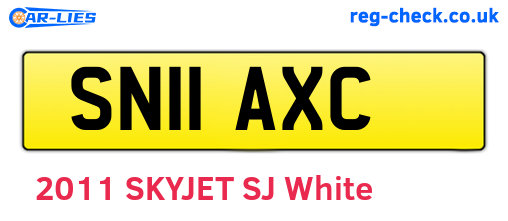 SN11AXC are the vehicle registration plates.