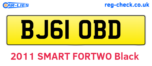 BJ61OBD are the vehicle registration plates.