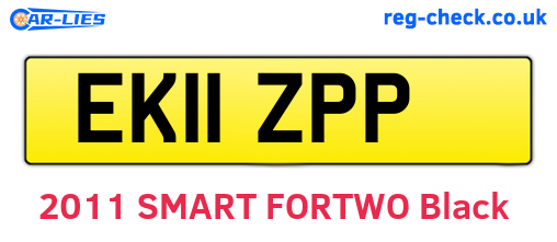EK11ZPP are the vehicle registration plates.