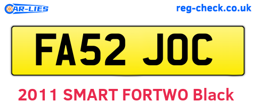 FA52JOC are the vehicle registration plates.